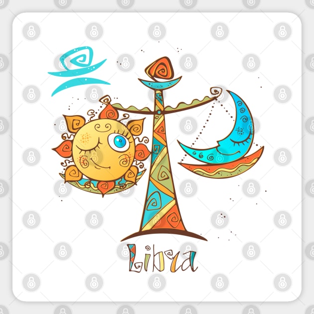 libra zodiac kids Sticker by Mako Design 